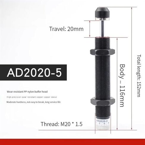 Oil Pressure Hydraulic Adjustable Buffer AD1425/1410/1412/1612/2020/2525/3650/4250 Pneumatic Air Cylinder Shock Absorber Damper 1Pcs(AD2016) in Kuwait