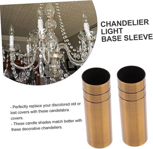 2pcs Chandelier Lamp Base Cover Elegant Chandelier Socket Sleeve Material Easy to Install Decorative Light Fixture Accessories for Home in Saudi Arabia