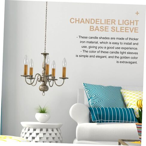 2pcs Chandelier Lamp Base Cover Elegant Chandelier Socket Sleeve Material Easy to Install Decorative Light Fixture Accessories for Home in Saudi Arabia