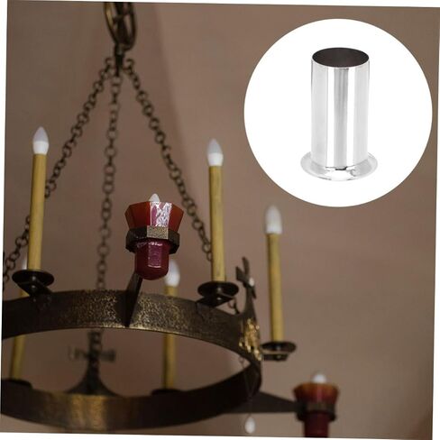 PRETYZOOM 4PCS Iron Metal Candle Sleeve Covers for Chandelier Light Fixtures Decorative Candelabra Base Socket Covers Compatible Bulbs in Saudi Arabia