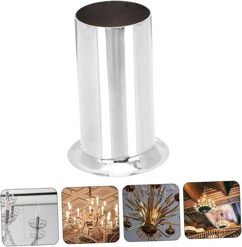 PRETYZOOM 4PCS Iron Metal Candle Sleeve Covers for Chandelier Light Fixtures Decorative Candelabra Base Socket Covers Compatible Bulbs in Saudi Arabia