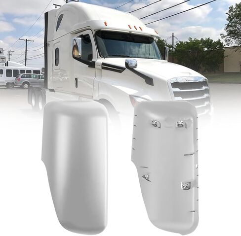 مرآة باب لـ FREIGHTLINER CASCADIA، مجموعة مرآة باب سوداء مُدفأة بمحرك من جانب السائق لـ FREIGHTLINER CASCADIA 2008-2017 (كروم (فضي)، يسار) in Kuwait