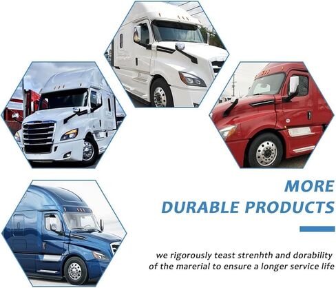 مرآة باب لـ FREIGHTLINER CASCADIA، مجموعة مرآة باب سوداء مُدفأة بمحرك من جانب السائق لـ FREIGHTLINER CASCADIA 2008-2017 (كروم (فضي)، يسار) in Kuwait