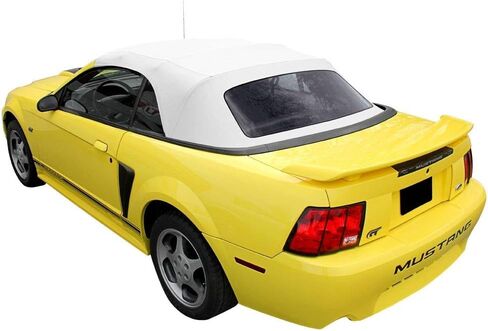 Compatible with Ford Mustang 1994-2004 Convertible Soft Top & Plastic Window White Sailcloth (1 Piece Easy Install) in Kuwait