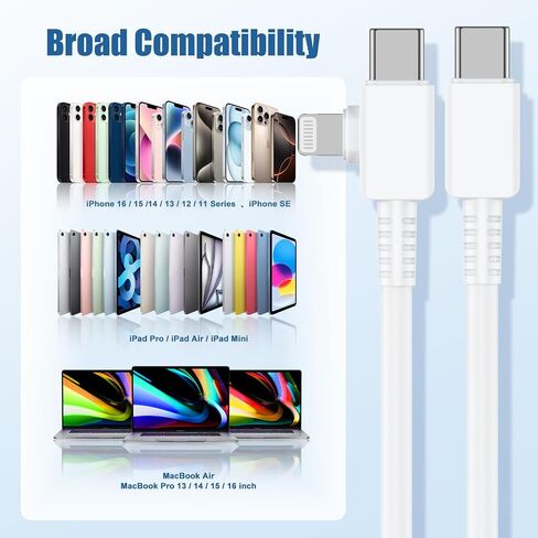 كابل شاحن سريع 10 أقدام iPhone 14 13 12 11، [معتمد من Apple] كابل USB C طويل إلى Lightning بطول 10 أقدام، سلك شحن Apple من النوع C بطول 10 أقدام لهاتف iPhone 14 Pro Max/13 Pro/12/12 Mini/11/XS/XR/ 8 بلس/7/6/5 in Kuwait