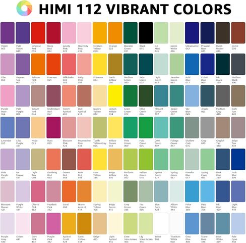 HIMI Gouache Paint Set, 48 Colors x 0.4oz, Twin Cup Jelly Design, bouns 3 Brushes & a Palette, Non-Toxic, Opaque Guache Paint for Canvas and Watercolor Paper - Perfect for Beginners, Students, Artists in Kuwait