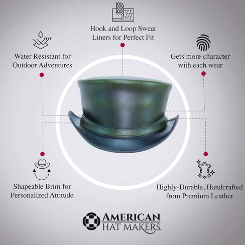 American Hat Makers Hampton Leather Top Hat for Men & Women — Shapeable Wide Brim Hat in Saudi Arabia