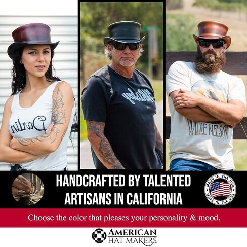 American Hat Makers Hampton Leather Top Hat for Men & Women — Shapeable Wide Brim Hat in Saudi Arabia