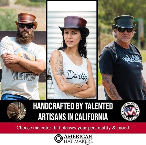 American Hat Makers Hampton Leather Top Hat for Men & Women — Shapeable Wide Brim Hat in Saudi Arabia