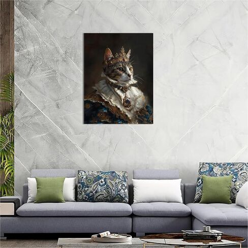 LOVELYPOD Customized Pet Portrait Canvas of Dog and Cat Renaissance Style, Wall Art Print for Home Decor, Living Room, Bedroom, Home Office in Kuwait