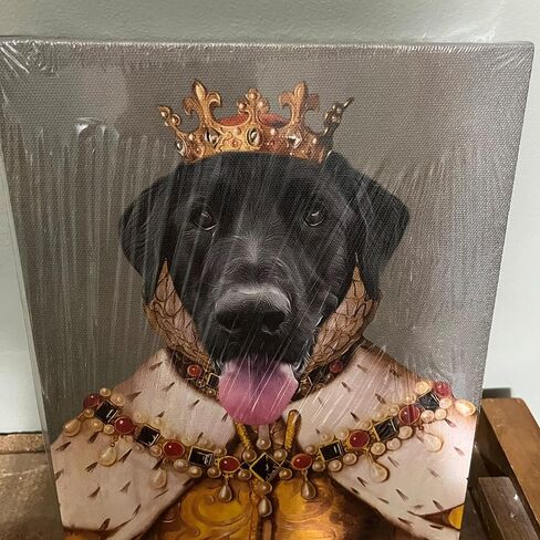 LOVELYPOD Customized Pet Portrait Canvas of Dog and Cat Renaissance Style, Wall Art Print for Home Decor, Living Room, Bedroom, Home Office in Kuwait