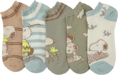 Bioworld Peanuts Snoopy Character Art Women’s 5-Pair Pack Ankle Socks in Saudi Arabia
