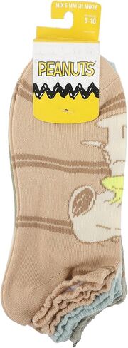 Bioworld Peanuts Snoopy Character Art Women’s 5-Pair Pack Ankle Socks in Saudi Arabia