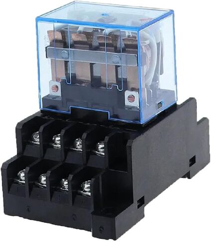 LY4NJ 4PDT RELAY مع قاعدة المقبس ، 10A 240VAC ، 14 دبوس ، DIN RAIL MOUNT in Kuwait