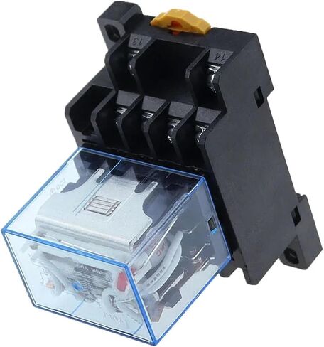 LY4NJ 4PDT RELAY مع قاعدة المقبس ، 10A 240VAC ، 14 دبوس ، DIN RAIL MOUNT in Kuwait