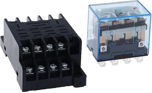 LY4NJ 4PDT RELAY مع قاعدة المقبس ، 10A 240VAC ، 14 دبوس ، DIN RAIL MOUNT in Kuwait