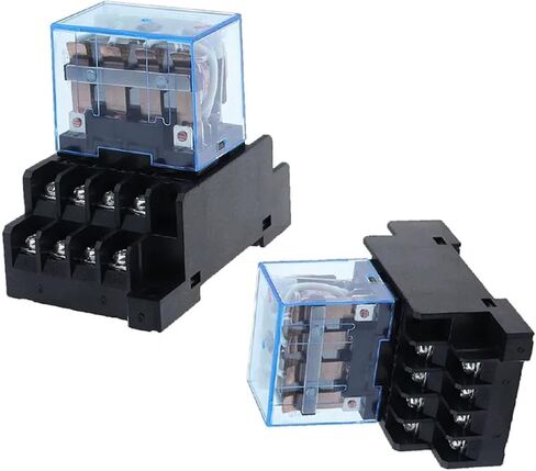 LY4NJ 4PDT RELAY مع قاعدة المقبس ، 10A 240VAC ، 14 دبوس ، DIN RAIL MOUNT in Kuwait