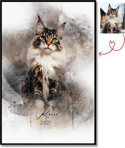 LOVELYPOD Customized Pet Portrait Canvas of Dog and Cat Renaissance Style, Wall Art Print for Home Decor, Living Room, Bedroom, Home Office in Kuwait