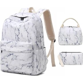 Sunborls Backpack for Teen Girls Lightweight High-Capacity Student Bookbag Women Backpack With Lunch Bag Pencil Bags Student Bookbags 3pcs（Marble green） in Kuwait