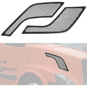 HECASA Hood Vent Compatible with 2003-2017 Volvo VNL Replacement for 20413696 20435695 Side Hood Air Intake Grille ABS Plastic Painted Black - Driver & Passenger Side in Kuwait