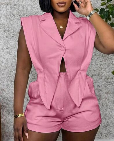 Women Summer Sleeveless Short Rompers Casual V Neck Irregular Hem Bodycon Short Jumpsuit One Piece Outfits in Kuwait