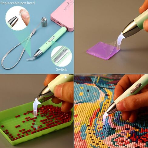 Zonon 27 PCS accsitations Rhinestone Art ، شملت قلم اللوحة LED قابلة لإعادة شحن USB ، 20 طين غراء ، 5 نصائح للقلم وحرال الراين وحالة التخزين لطلاء DIY (أرجواني) in Saudi Arabia
