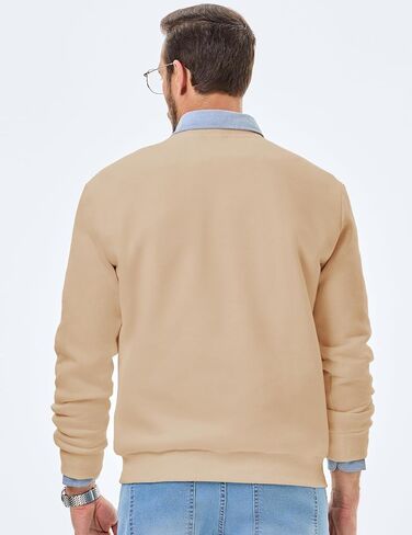 JMIERR Men's Fleece Crewneck Sweatshirt Casual Long Sleeves Cotton Warm Basic Pullover Fashion Shirts in Kuwait