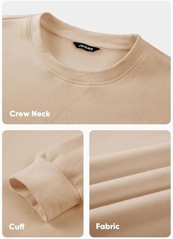 JMIERR Men's Fleece Crewneck Sweatshirt Casual Long Sleeves Cotton Warm Basic Pullover Fashion Shirts in Kuwait