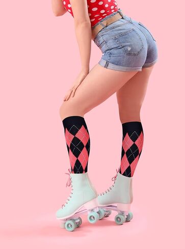 Violet Mist Women Knee High Socks Girl Cool Cute Patterned Long Tube Socks Novelty Fun Long Cotton Casual Sock Stockings in Saudi Arabia