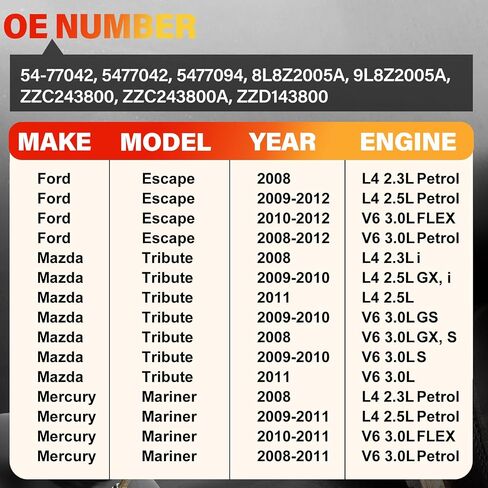 54-77042 BAKEUM BAKE BOOSER BOOSER مع Ford Escape 2008-2012 MAZDA Tribute Mercury Mariner 2008-2011 بدون أسطوانة رئيسية 8L8Z2005A in Saudi Arabia