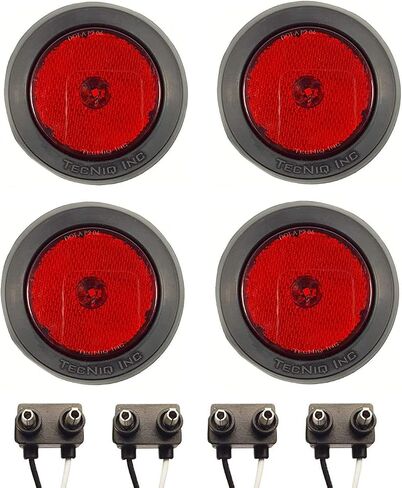 (4) LED 2.5 "RELED RED REDINANCE/Side Marker Light Kit مع GROMMET LIGHT و WIRE PIGALT TRACK RV - مصنوعة في الولايات المتحدة الأمريكية مع! in Saudi Arabia