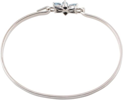 NOVICA Artisan Blue Topaz Pendant Bracelet and Sterling Silver Floral from India Birthstone [7 in Inner Circ. x 0.1 in W Pendant(s) 0.6 in L x 0.6 in W x 0.2 in D] ' Marquise Flower' in Saudi Arabia