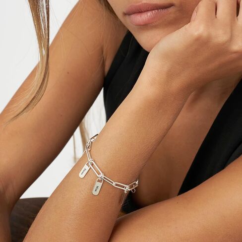 Mynamenecklace سوار Rory الشخصي مع سحر العلامات المخصصة - خيار الماس - بواسطة Myka in Kuwait