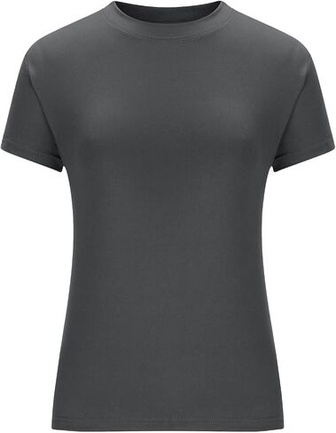 Basic Slim Fit Short Sleeve Tops Womens Summer 2025 Crew Neck Tops Fashion Basic Tee Shirts Casual Going Out Top in Saudi Arabia