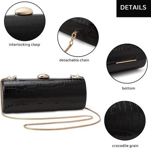 Vegan PU Leather Evening Clutch Purses Crocodile Pattern Handbags Formal Envelope Shoulder Bags for Party Wedding Prom in Kuwait