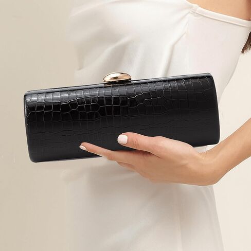 Vegan PU Leather Evening Clutch Purses Crocodile Pattern Handbags Formal Envelope Shoulder Bags for Party Wedding Prom in Kuwait