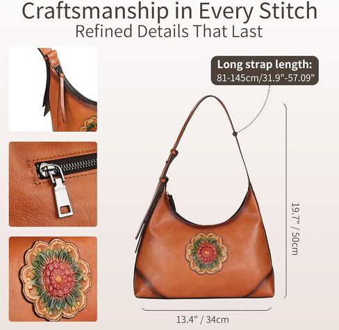 Patterned Genuine Leather Shoulder Bag for Women Top Handle 2 Way Purse with Gift Box Artistic Vintage Style in Saudi Arabia