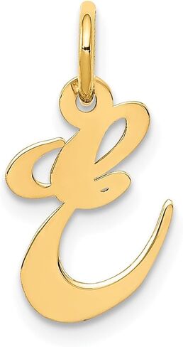 Jewelry Affairs 10K Yellow Gold Script Letter Initial Pendant Charm, 16x15mm in Saudi Arabia