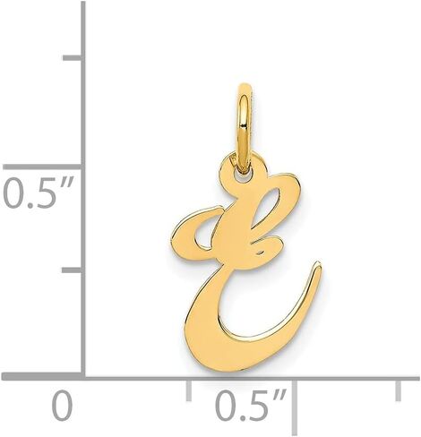 Jewelry Affairs 10K Yellow Gold Script Letter Initial Pendant Charm, 16x15mm in Saudi Arabia