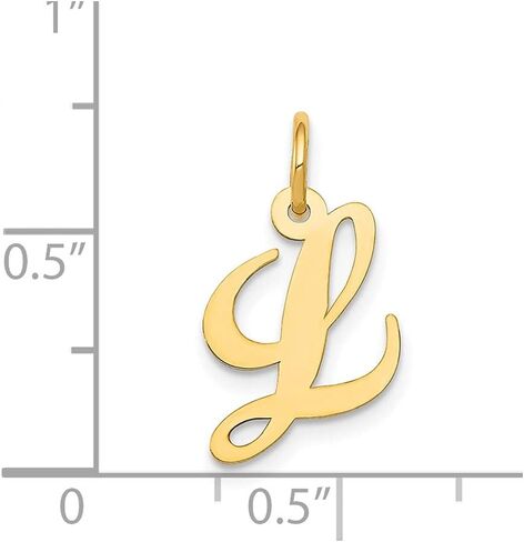 Jewelry Affairs 10K Yellow Gold Script Letter Initial Pendant Charm, 16x15mm in Saudi Arabia
