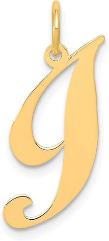 Jewelry Affairs 10K Yellow Gold Script Letter Initial Pendant Charm, 16x15mm in Saudi Arabia