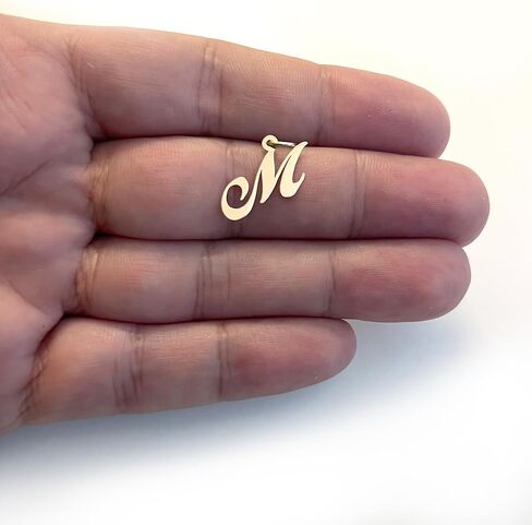 Jewelry Affairs 10K Yellow Gold Script Letter Initial Pendant Charm, 16x15mm in Saudi Arabia