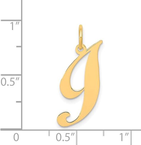 Jewelry Affairs 10K Yellow Gold Script Letter Initial Pendant Charm, 16x15mm in Saudi Arabia