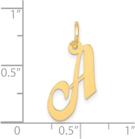 Jewelry Affairs 10K Yellow Gold Script Letter Initial Pendant Charm, 16x15mm in Saudi Arabia