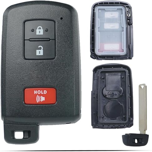 بديل Smart Key FOB Shell Case يناسب Toyota Tacoma Tundra Rav4 Prius 4runner Highlander Land Cruiser Sequoia 2012-2023 دخول بدون مفتاح التحكم عن بُعد 3 زر. in Saudi Arabia