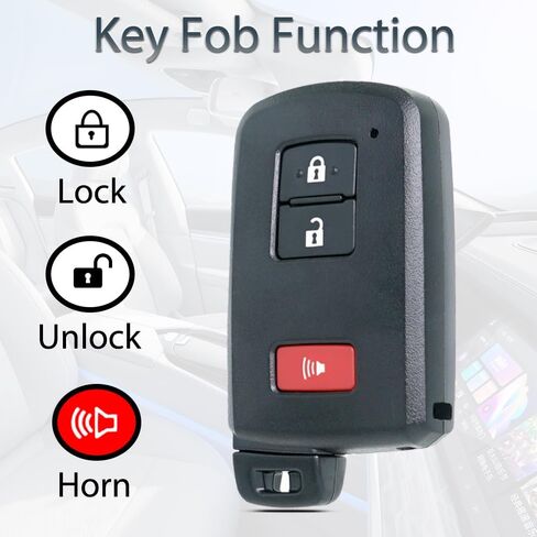 بديل Smart Key FOB Shell Case يناسب Toyota Tacoma Tundra Rav4 Prius 4runner Highlander Land Cruiser Sequoia 2012-2023 دخول بدون مفتاح التحكم عن بُعد 3 زر. in Saudi Arabia