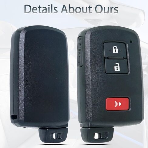 بديل Smart Key FOB Shell Case يناسب Toyota Tacoma Tundra Rav4 Prius 4runner Highlander Land Cruiser Sequoia 2012-2023 دخول بدون مفتاح التحكم عن بُعد 3 زر. in Saudi Arabia