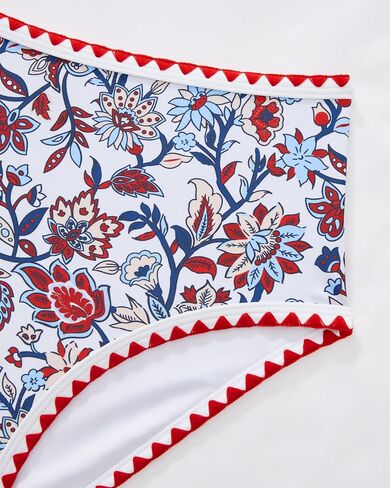 MOOSLOVER Women Boho Floral Whip Stitch Bikini Sets Crop High Waisted 2 Piece Swimsuit Modest Bathing Suit in Saudi Arabia