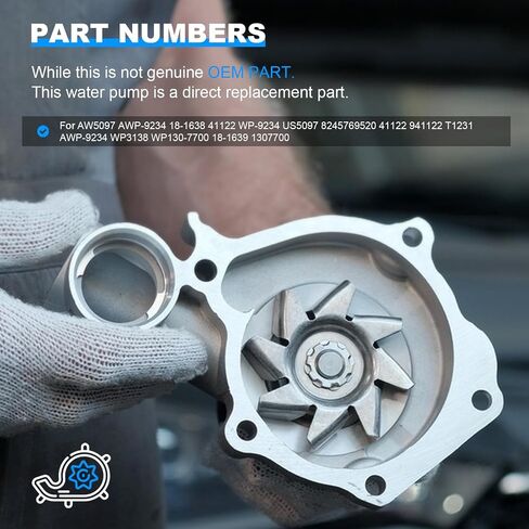 مضخة مياه ECCPP مناسبة لسيارة Buick Rainier لسيارة Chevy Colorado Trailblazer GMC Canyon Envoy H3 Isuzu Ascender i-280 i-290 i-350 i-370 Oldsmobile Bravada Saab 9-7x 2.8L 2.9L 3.5L 3.7L 4.2L in Saudi Arabia