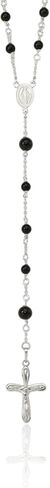 925 Sterling Silver Black Onyx Rosary Bead Bead Necklace in Kuwait